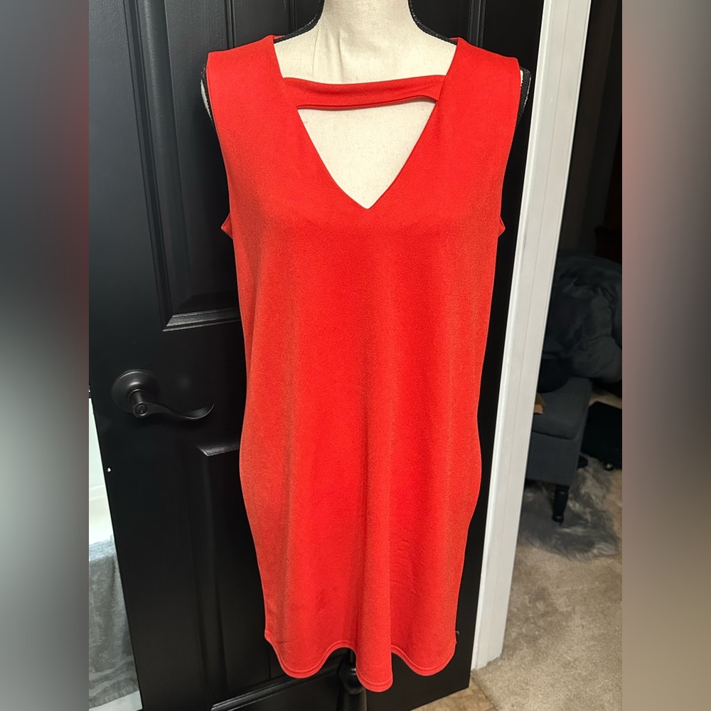 Orange Mini Shift Dress